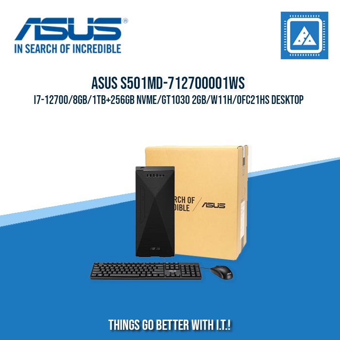 ASUS S501MD-712700001WS I7-12700/8GB/1TB+256GB NVME/GT1030 2GB/W11H/OFC21HS DESKTOP ASUS S501MD-712700001WS I7-12700/8GB/1TB+256GB NVME/GT1030 2GB/W11H/OFC21HS DESKTOP